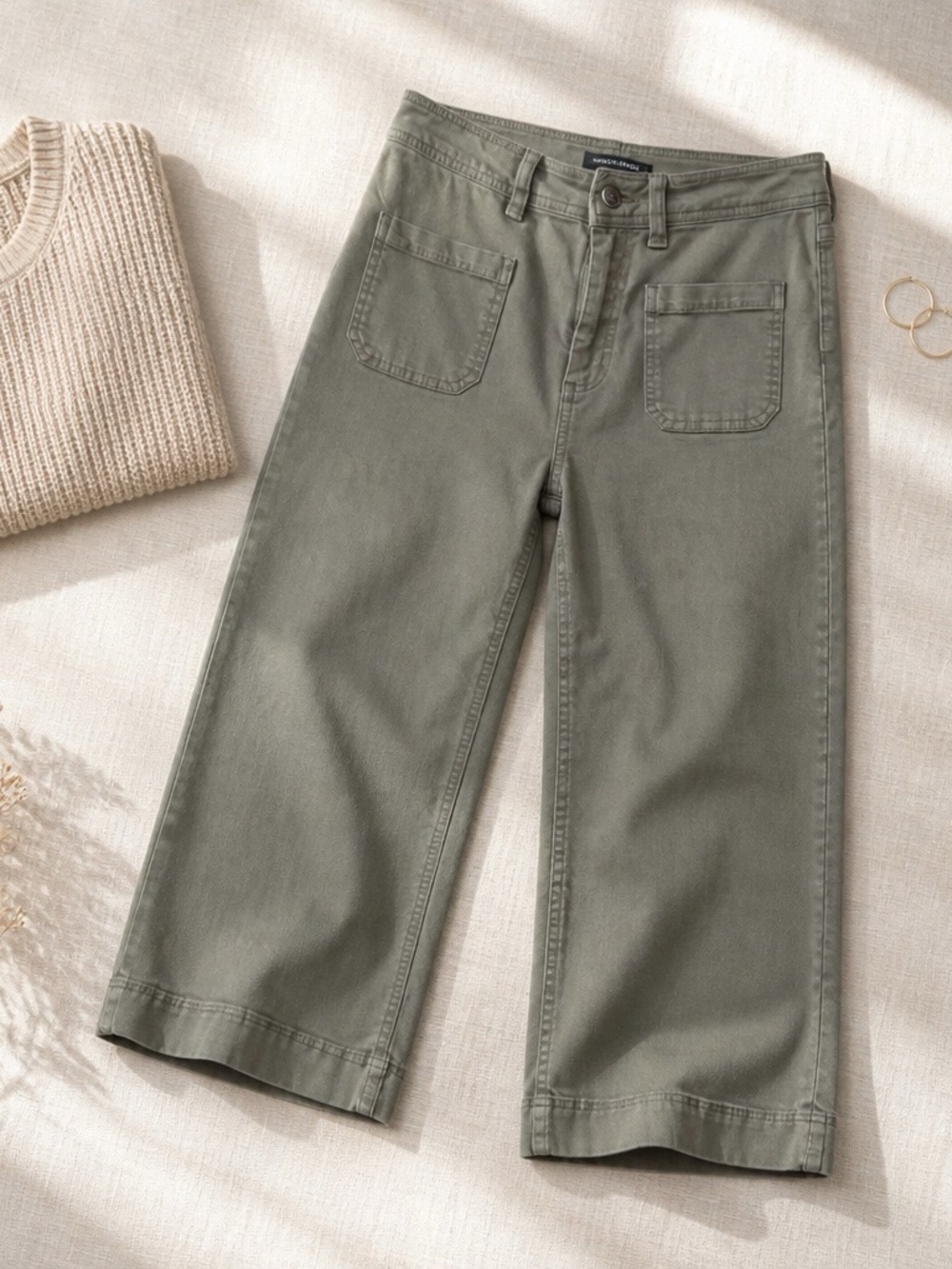 Buffalo David Bitton Women's Cropped Wide-Leg Pants High Crop pant 24 inseam